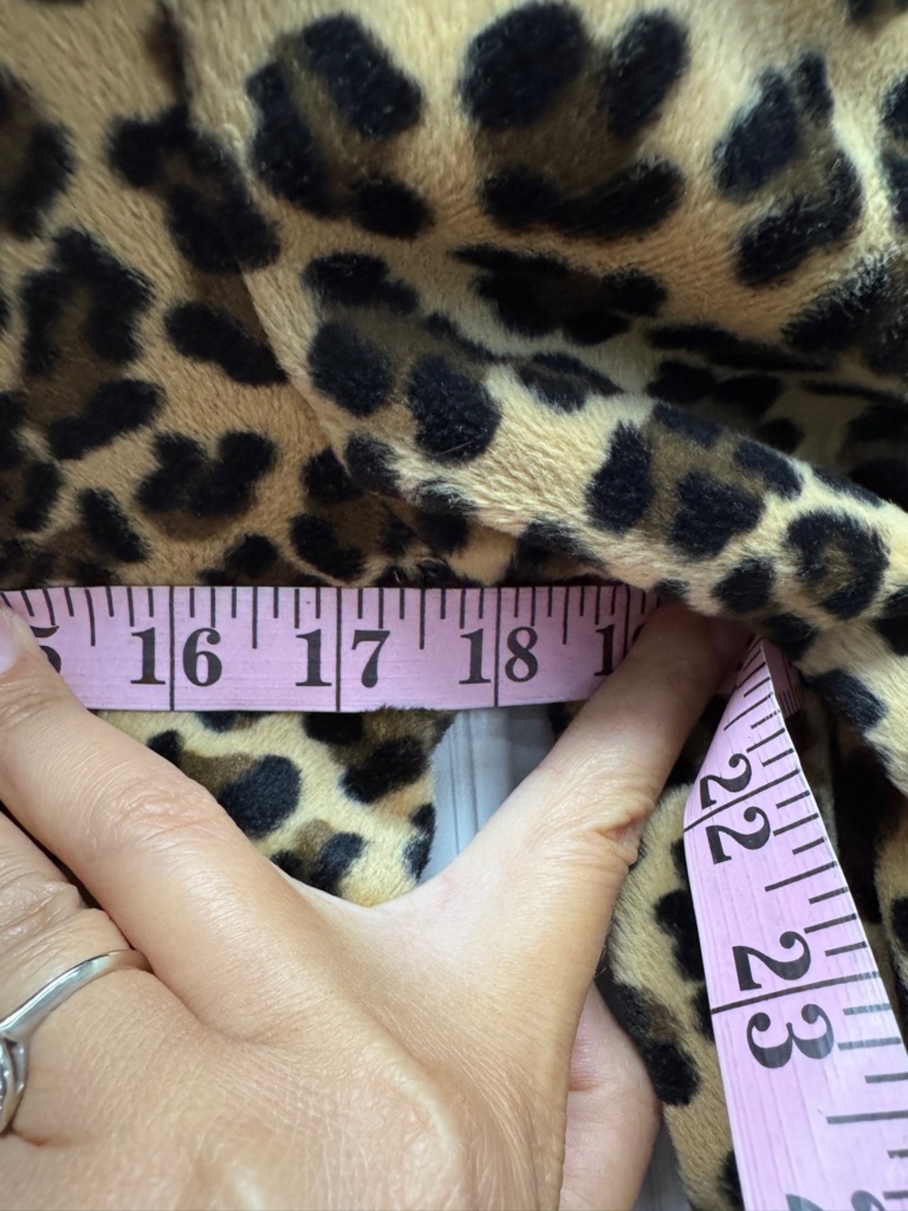 Leopard Print Faux Fur Long Trench Coat Jacket Animal Print - Picture 9 of 12